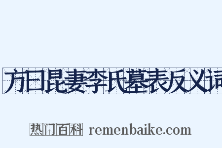 方曰昆妻李氏墓表反义词是什么意思的图片